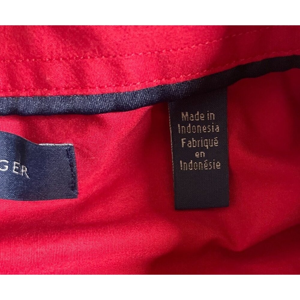 Tommy Hilfiger Red Button Up Dress Shirt Long Sleeve Mens Size 17 1/2-34-35 - Picture 6 of 8